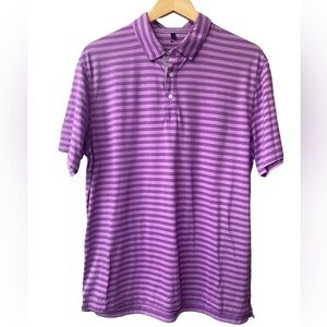 Nike Dri Fit Purple Striped With Collar Polo Style‎ Shirt Size Large